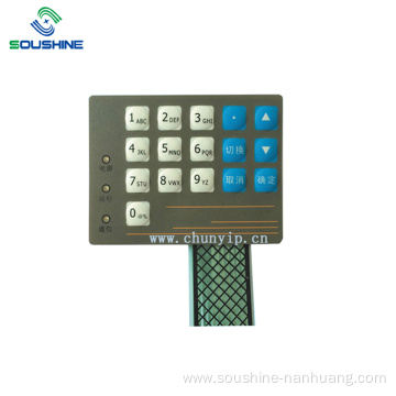 shielded cable numeric keypad LED membrane switch